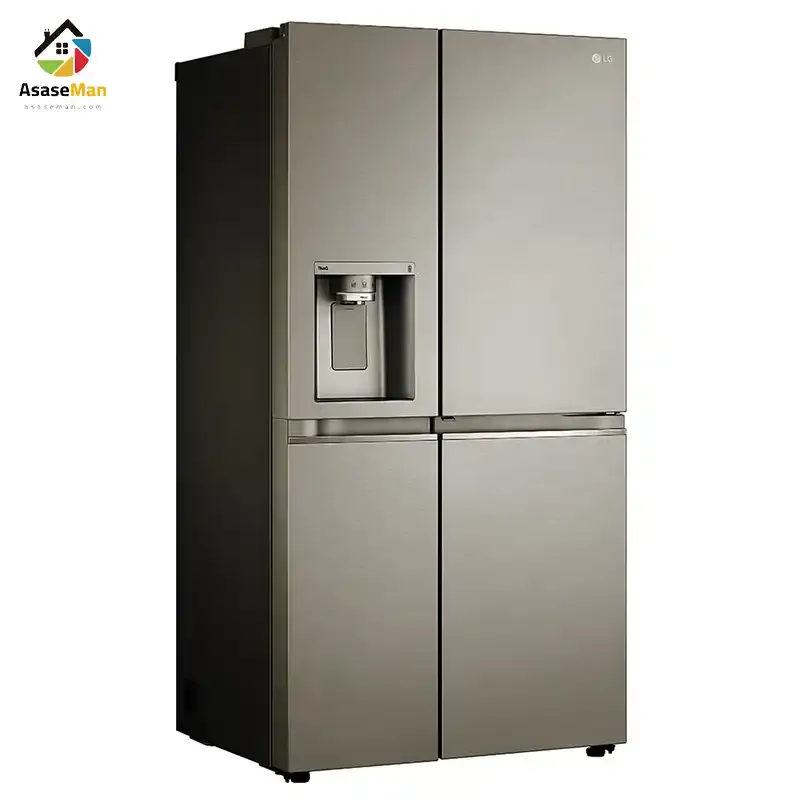 نمای کج یخچال فریزر ال جی J348 نقره ای