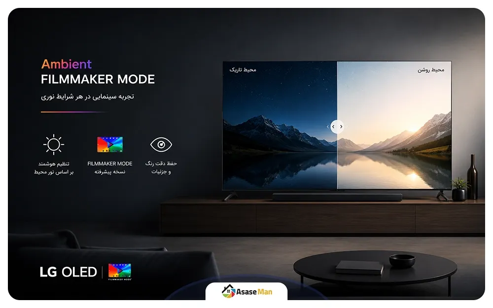 فناوری Ambient FILMMAKER MODE  تلویزیون ال جی مدل OLED B6 ساخت 2026