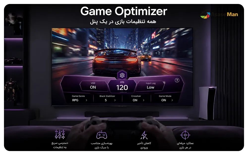 قابلیت Game Optimizer در تلویزیون ال جی مدل OLED B6 ساخت 2026