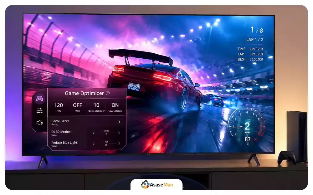 Game Optimizer تلویزیون 98 اینچ ال جی مدل UT9000