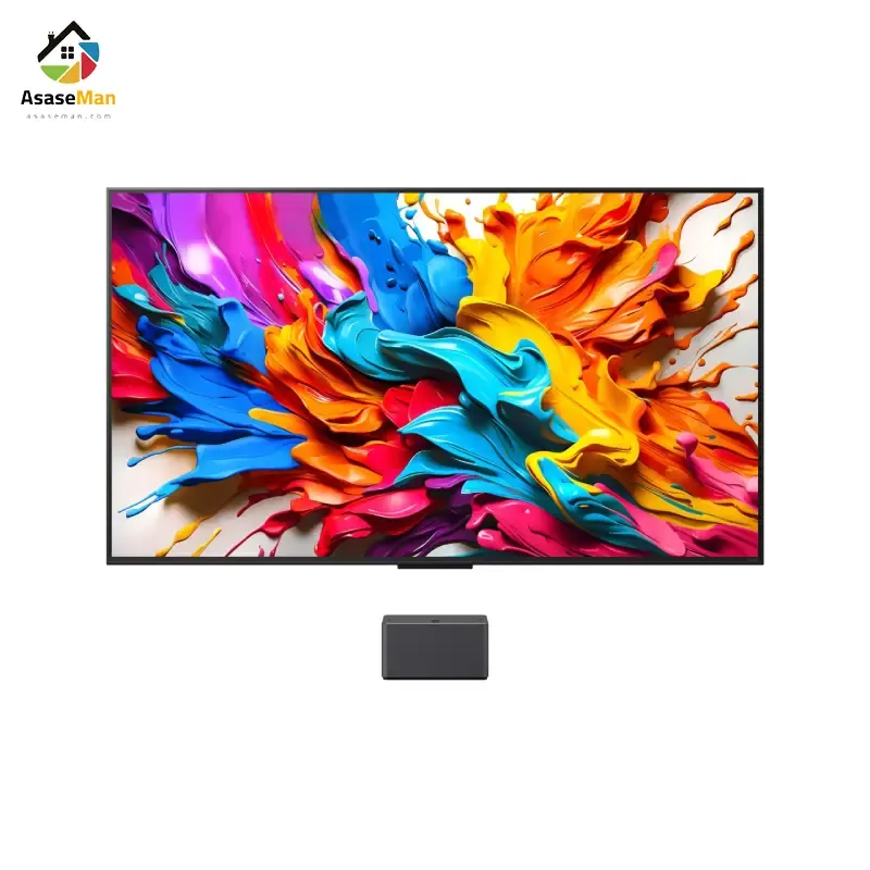 نمای کلی بدون پایه  به همراه ZERO BOX تلویزیون ال جی QNED9M مونتاژ مصر / اندونزی