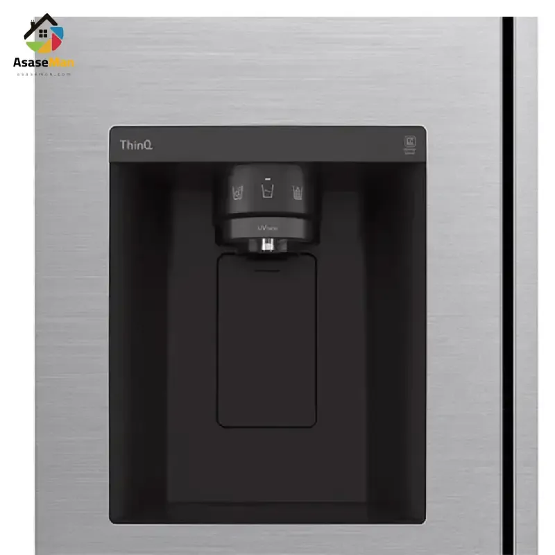 نمای رو به رو آبریز یخچال فریزر ساید بای ساید ال جی J277