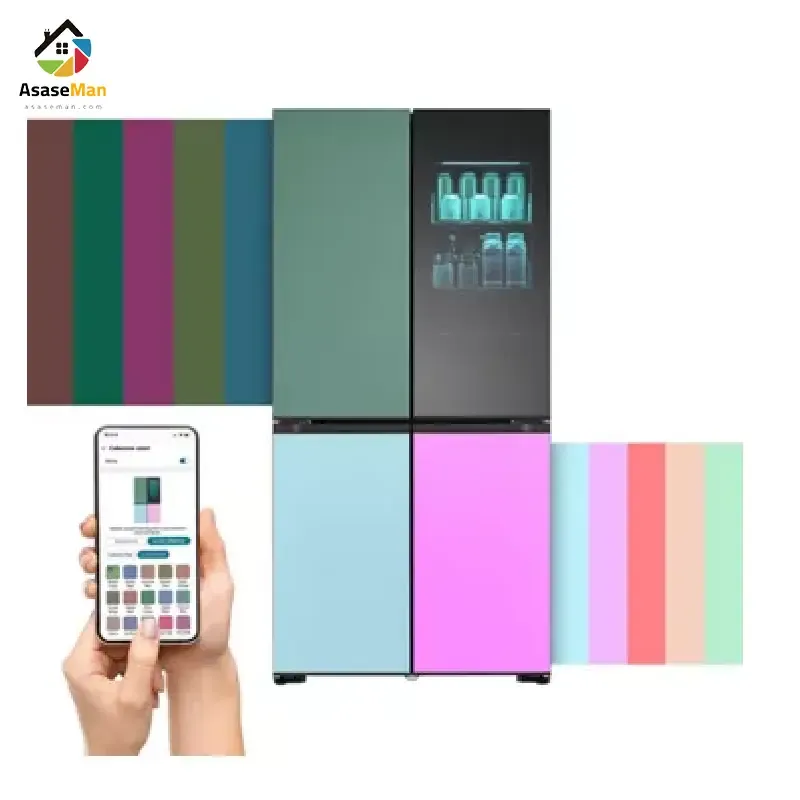 قابلیت تغییر رنگ یخچال فریزر ساید بای ساید ال جی مودآپ مدل V960