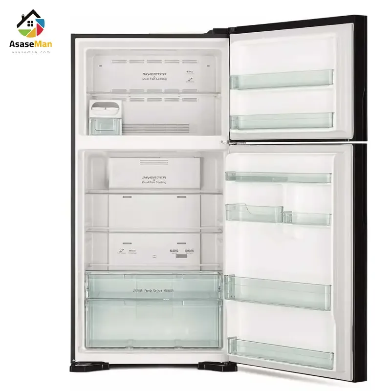 نمای داخلی یخچال فریزر هیتاچی مدل RV760