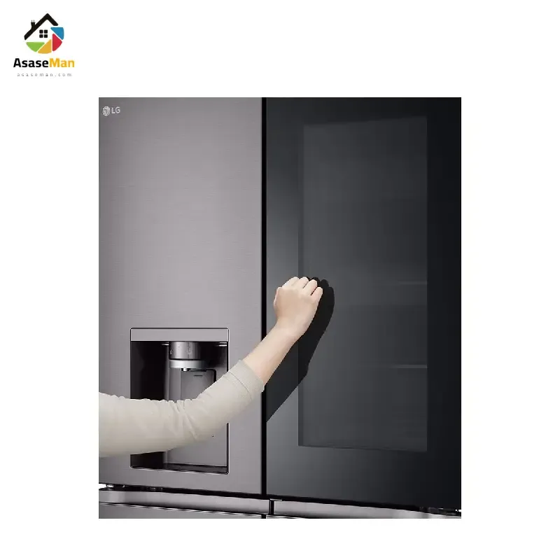 نمای اینستا ویو یخچال فریزر ساید بای ساید ال جی مدل X39 مونتاژ چین رنگ نقره ای