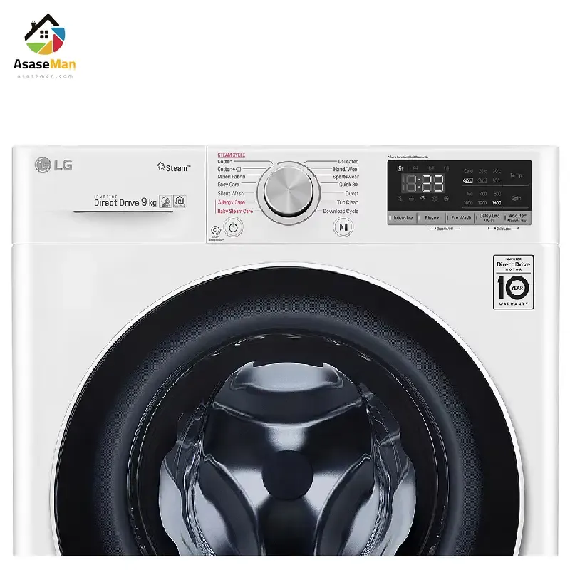 پنل ماشین لباسشویی ال جی 9 کیلو مدل F4V5 سفید