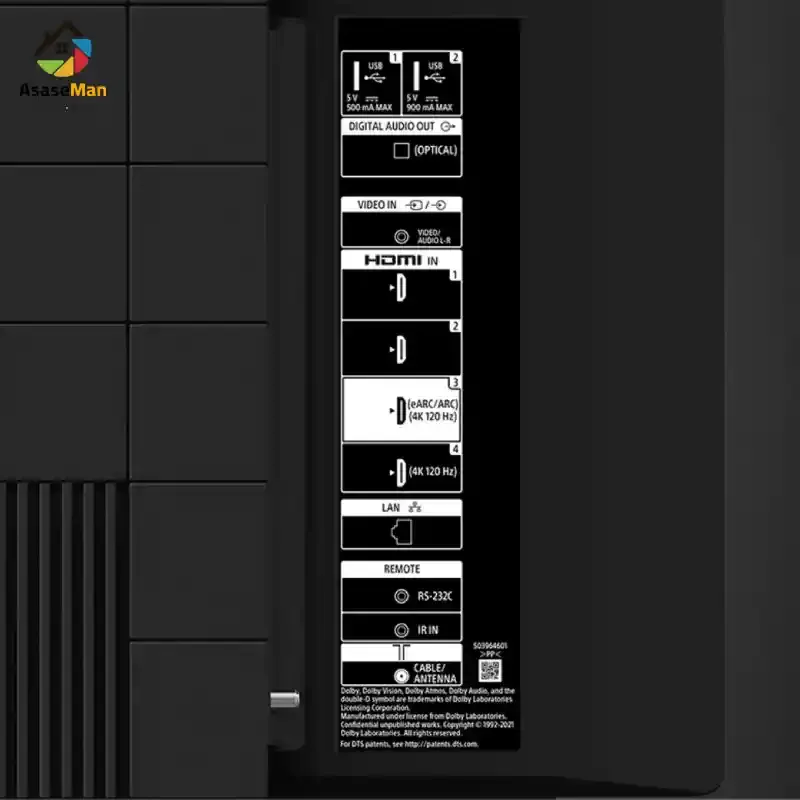 پورت های تلویزیون سونی مدل X85K