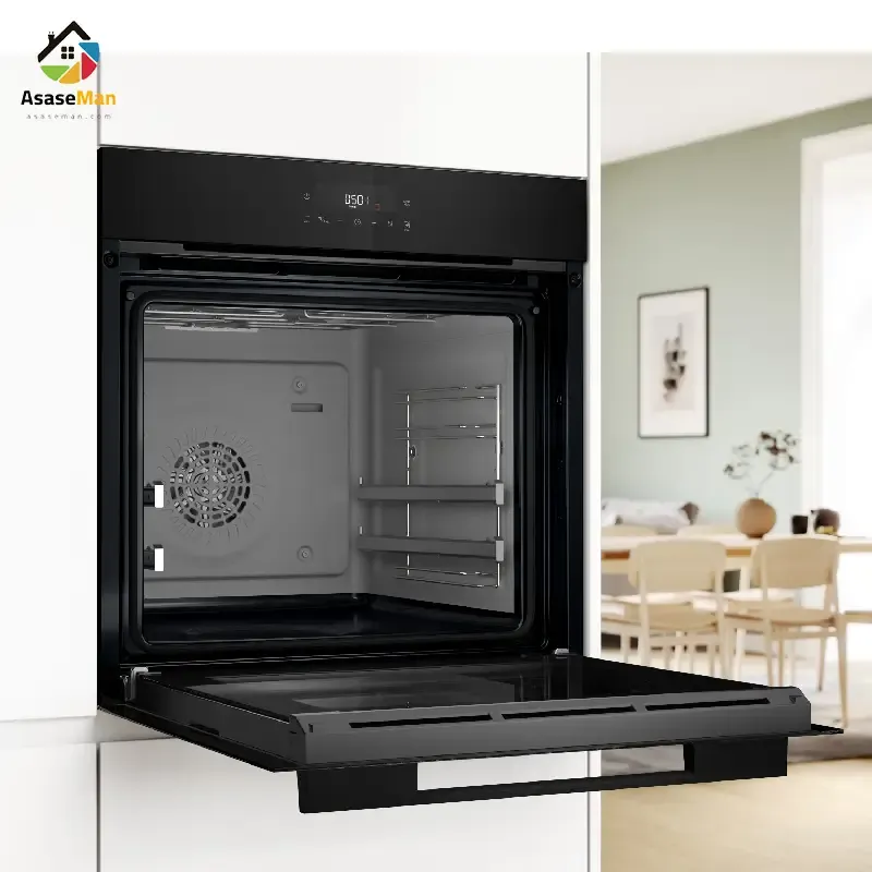 نمای کج با درب باز فر توکار برقی بوش مدل HJG852YB0M