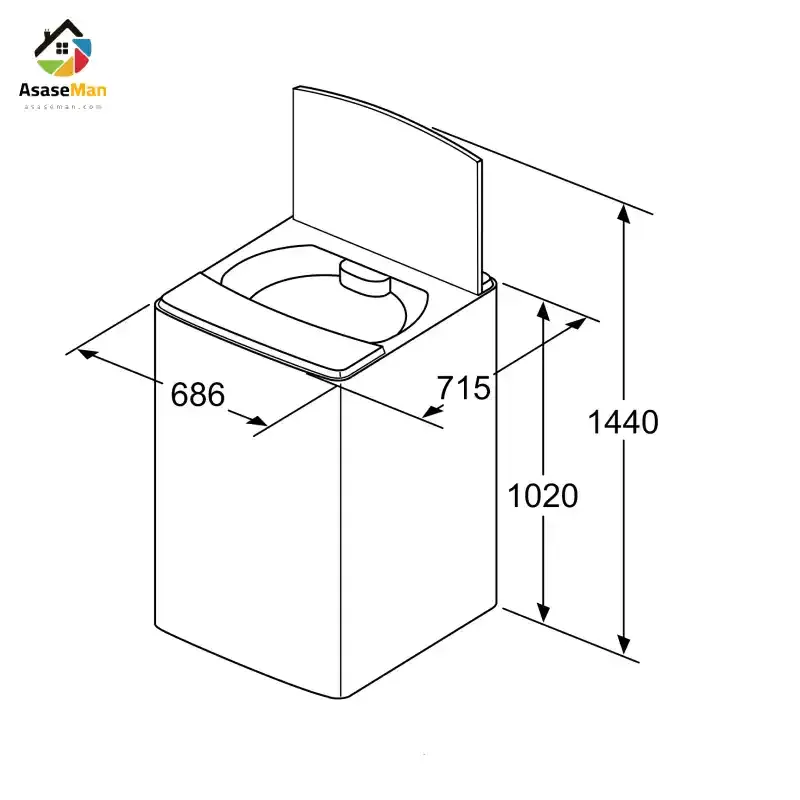 ابعاد ماشین لباسشویی بوش WOA165X0EG