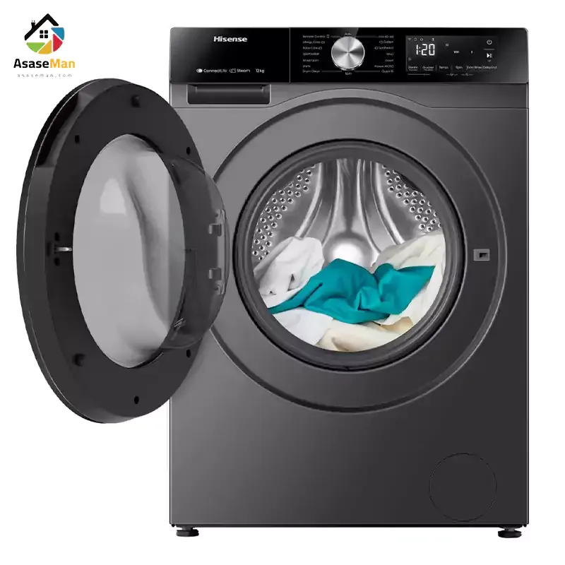 نمای داخلی ماشین لباسشویی هایسنس مدل WF3S1243BT
