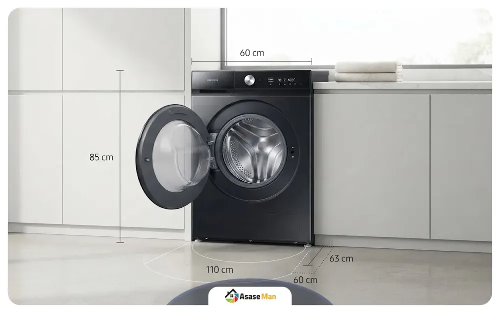 ابعاد ماشین لباسشویی سامسونگ W11B ساخت 2024