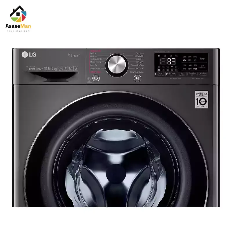 نمای قسمت بالای ماشین لباسشویی ال جی مدل WDV9142BRP