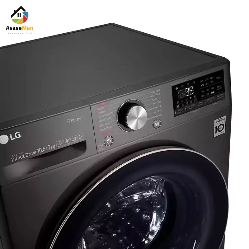 نمای پنل ماشین لباسشویی ال جی مدل WDV9142BRP