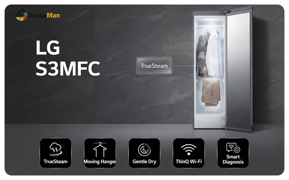 اینفوگرافیک استایلر ال جی مدل S3MFC