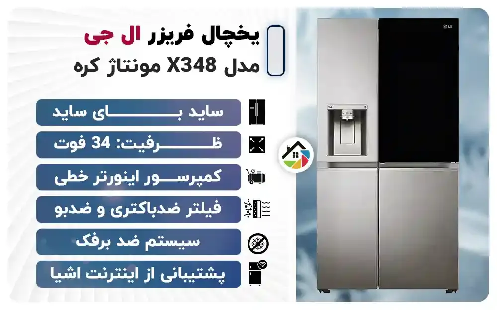 اینفوگرافی یخچال فریزر ال جی X348